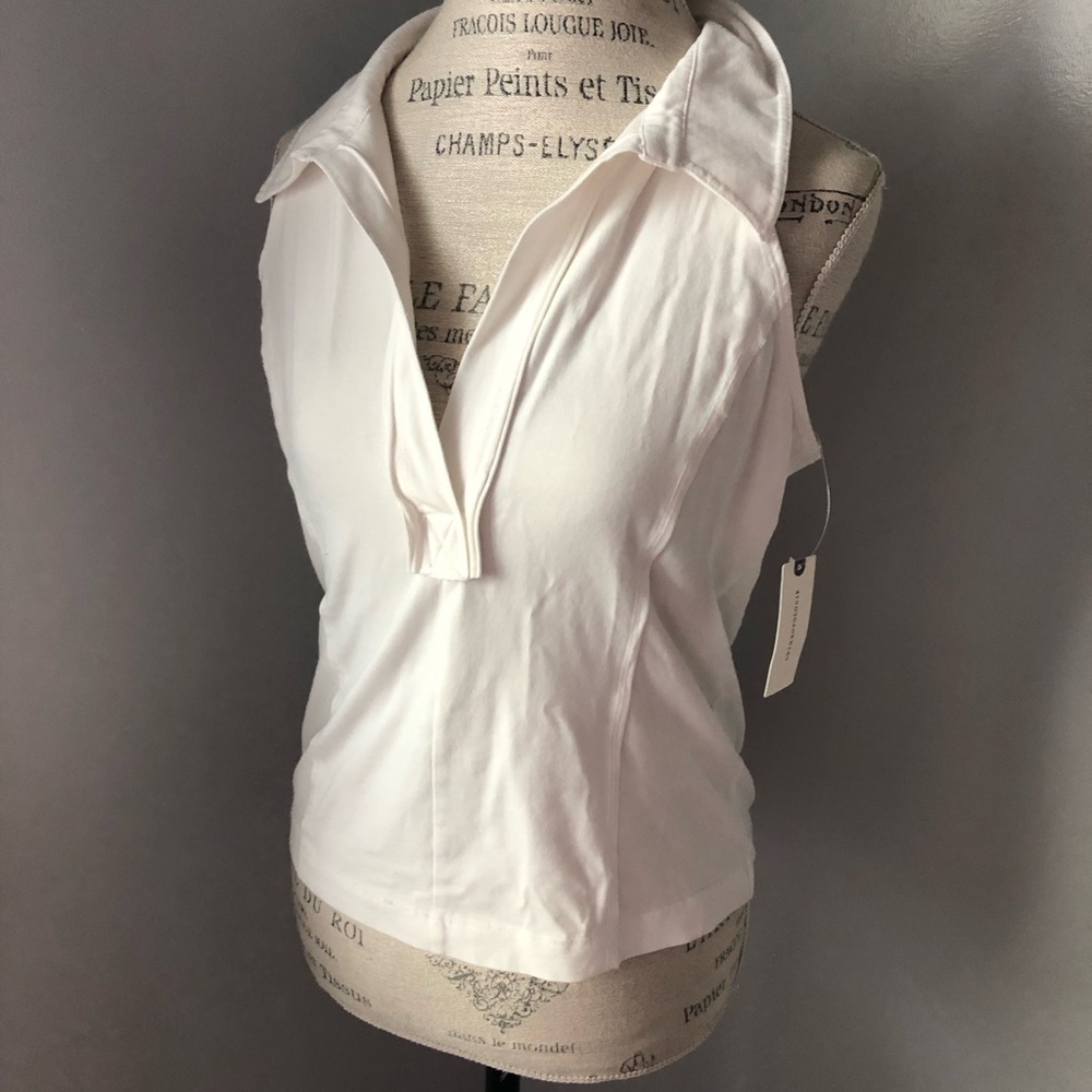 PILCRO Elegant White Sleeveless Top